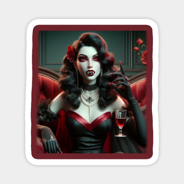 The retro vampire Magnet by Belle Abreu