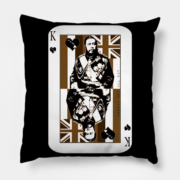 King of Hawai'i Kalakaua by Hawaii Nei All Day Pillow by hawaiineiallday