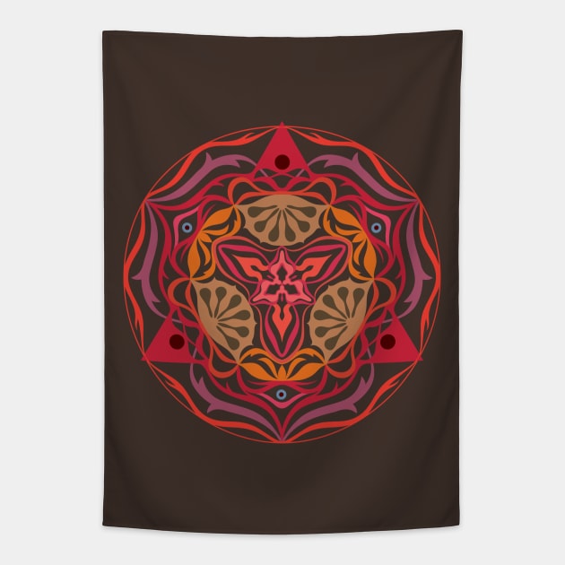 Shamanic psychedelic mandala Tapestry by inamandalart