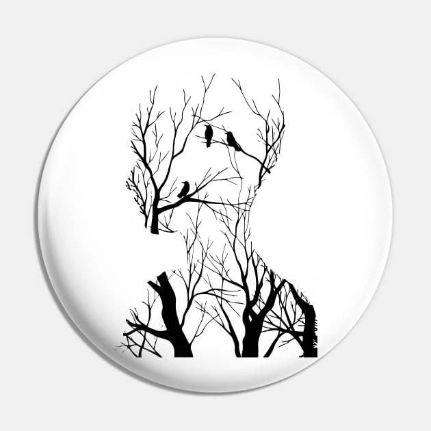 Birds In The Forest Pin by Mandra