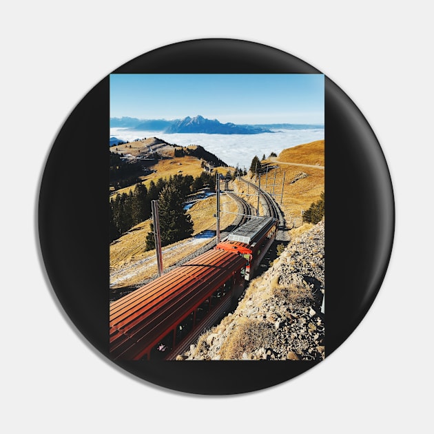 Cogwheel Train on Mount Rigi With Alpine Range in Background Pin by visualspectrum