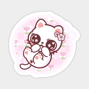 cute white neko Magnet