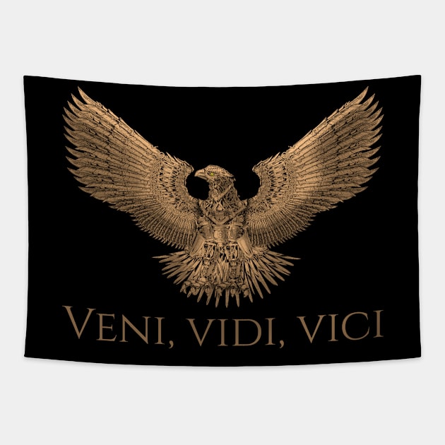 Ancient Rome SPQR Steampunk Legion Eagle - Veni Vidi Vici Tapestry by Styr Designs