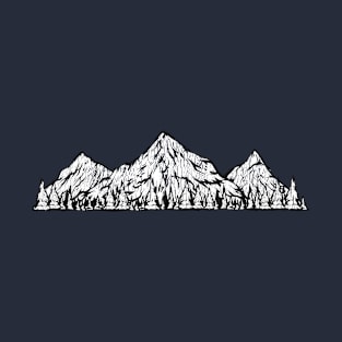 Mountain Range Silhouette Grunge T-Shirt