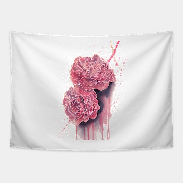 Peonies Illustration 3 Tapestry by gusstvaraonica