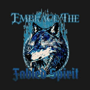 Embrace The Fabled Spirit Wolf Blue T-Shirt