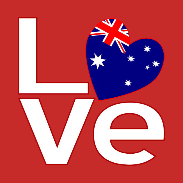 White Red Australian LOVE by AuntieShoe