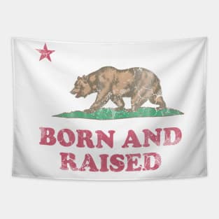 Born And Raised California Republic Flag Tapestry