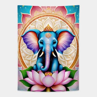 Baby Gannesha elephant on a lotus flower Tapestry