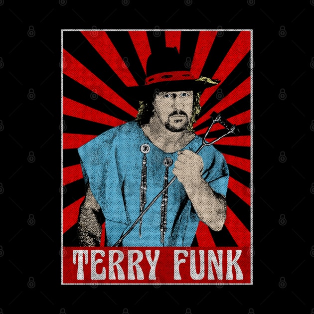 Vintage Terry Funk 1980s Pop Art by Motor Lipat