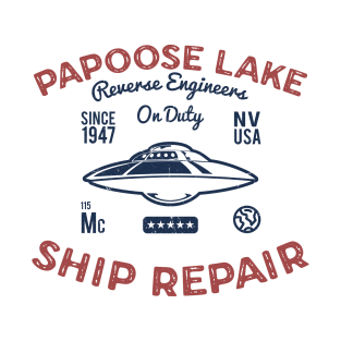 Flying Saucer Papoose Lake Ship Repair Funny UFO T-Shirt
