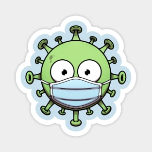 Corona Virus Character Wearing Face Mask Magnet