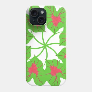 Red and Green Kaleidoscope Caladium Leaves Phone Case