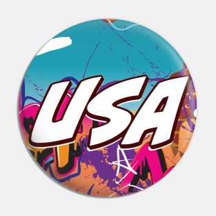 USA Graffiti Pin