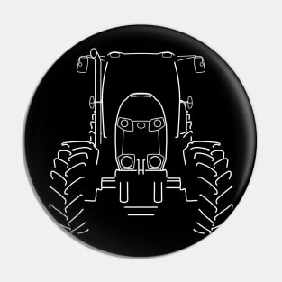 Farm tractor white outline graphic Pin