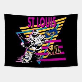 St Louis Neon Hockey Tapestry