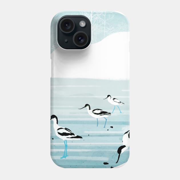 Avocets Phone Case by KatherineBlowerDesigns