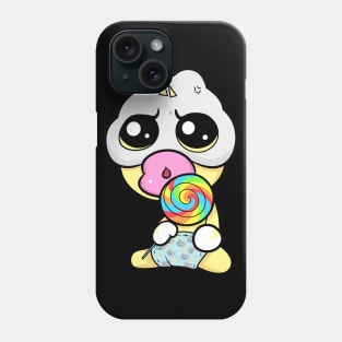 Cute Slluks character is ready for his rainbow candy illustration Phone Case