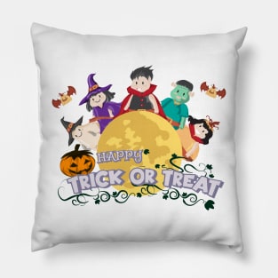 Cute cartoon Happy Halloween.Trick or Treat. Pillow