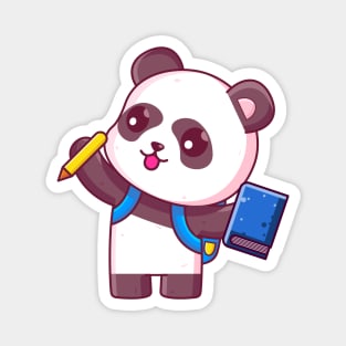 Cute panda go to school Magnet