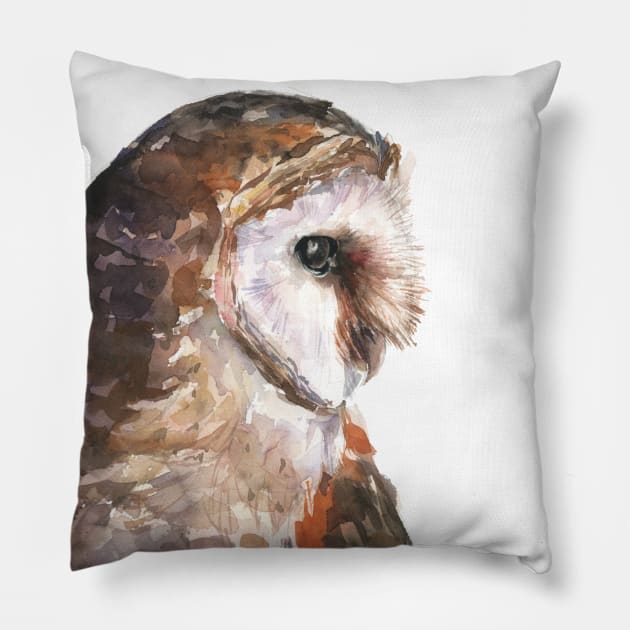 Owl Art Pillow by Kira Balan