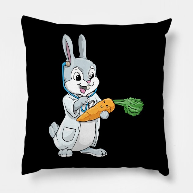 Funny rabbit as a doctor Pillow by Markus Schnabel