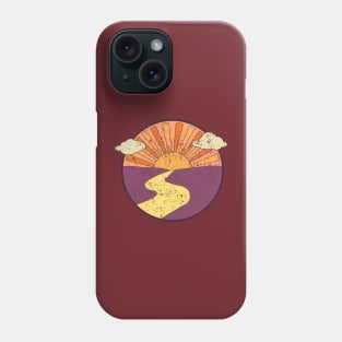 Sunset and Winding River Distressed Retro Phone Case