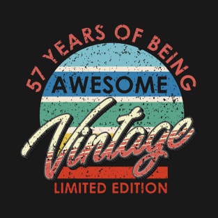 57 Years of Being Awesome Vintage Limited Edition T-Shirt