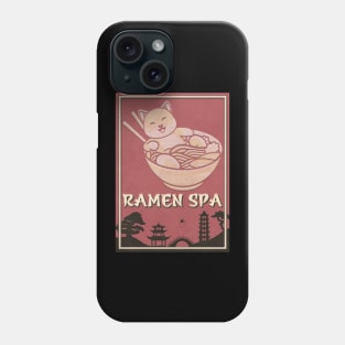 Vintage Cat in Ramen Spa Phone Case