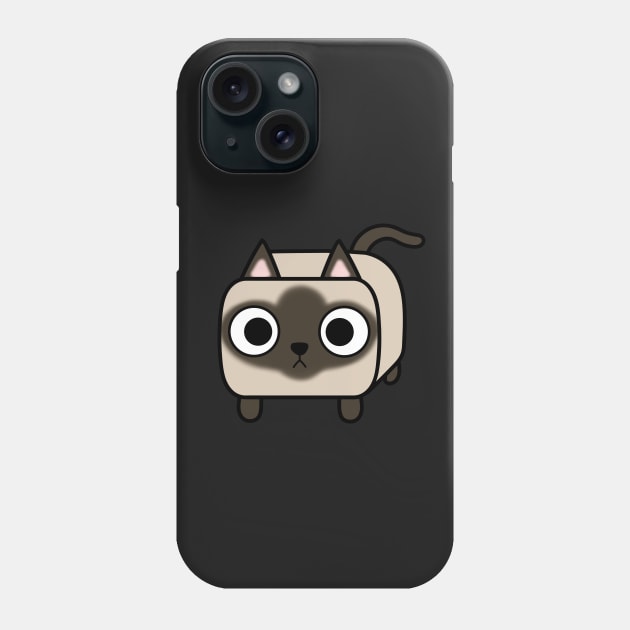 Siamese Kitty Cat Loaf with Crossed Eyes Phone Case by calidrawsthings