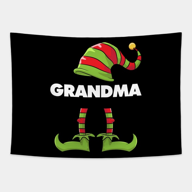 Grandma Elf Funny Matching Christmas Costume Family Tapestry by teeleoshirts