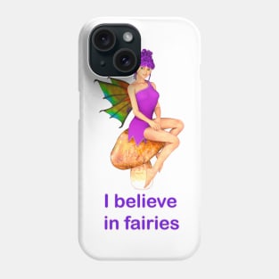 I Believe in Fairies - pink dress fairy faerie elf on toadstool Phone Case