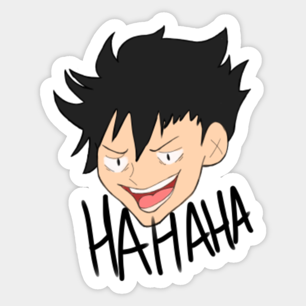 Laughing Kuroo Haikyuu Sticker Teepublic Unique haikyuu stickers designed and sold by artists. laughing kuroo