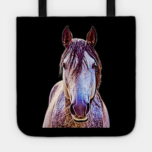 Oil Paint White Horse Tote