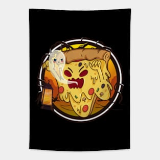 Halloween 2021 Funny halloween day 2021 for pizza lovers and tacos lovers gift for halloween for women and girls Tapestry