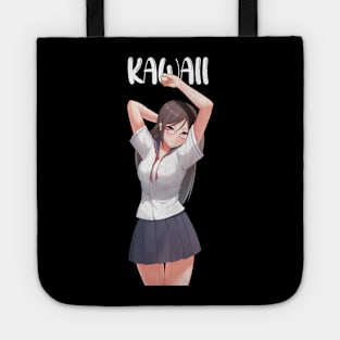 kawaii japanese with glases schoolgirl Tote