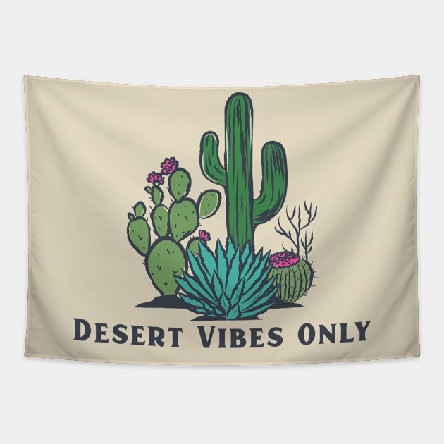 Desert Vibes Only Cactus Tapestry by Tip Top Tee's