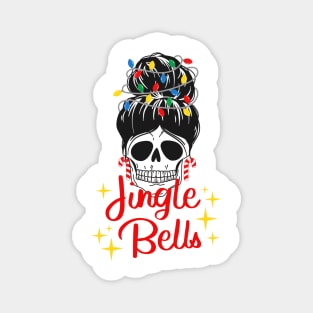 Red and Black Illustration Skull Magnet