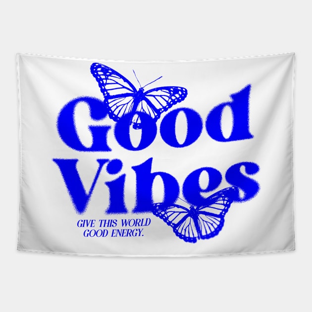 Good Vibes Streetwear Typography Tapestry by Wrathline.Std