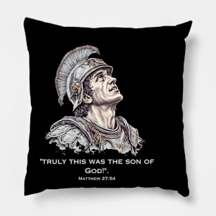 Roman Soldier Looking at Jesus on the Cross Pillow