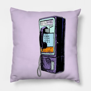 Sketchy old school retro payphone. Coin Operated Connections! Pillow