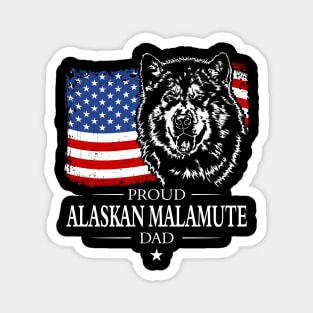 Proud Alaskan Malamute Dad American Flag patriotic gift dog Magnet