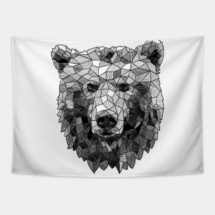 Sketchy Geometric Grizzly Bear Tapestry