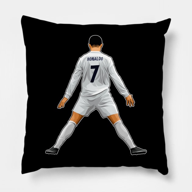 Cristiano Ronaldo #7 Celebrates Pillow by RunAndGow