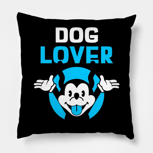 Dog Lover Funny Cartoon Gift Pillow by Super Fresh Art