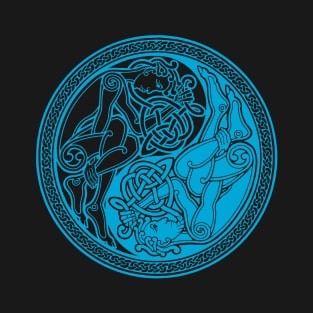 Celtic Yin Yang - blue T-Shirt