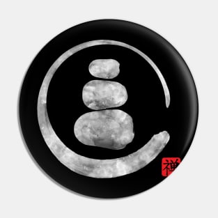 Zen Enso Circle and Zen stones Pin