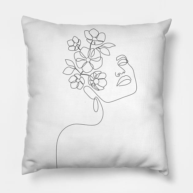 Dreamy Girl Bloom Pillow by Explicit Design