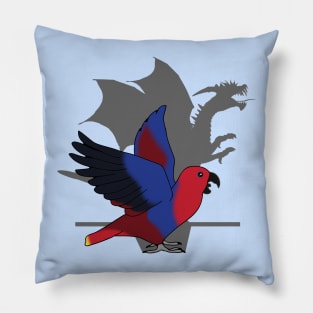 Female Eclectus Dragon Shadow Pillow