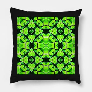 Pretty Green Leaves Lucky Clover Greenery Pattern 5 Pillow